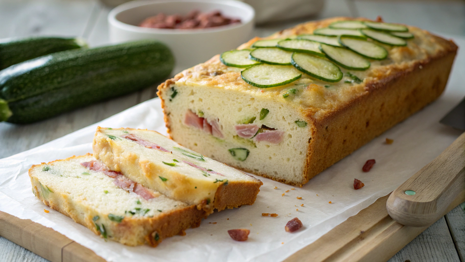 Cake courgette et lardons moelleux - recette française