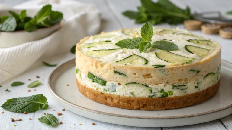 Cake moelleux à la courgette, chèvre frais & menthe - recette française