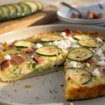 Clafoutis Rustique aux Courgettes, Lardons et Chèvre - recette française
