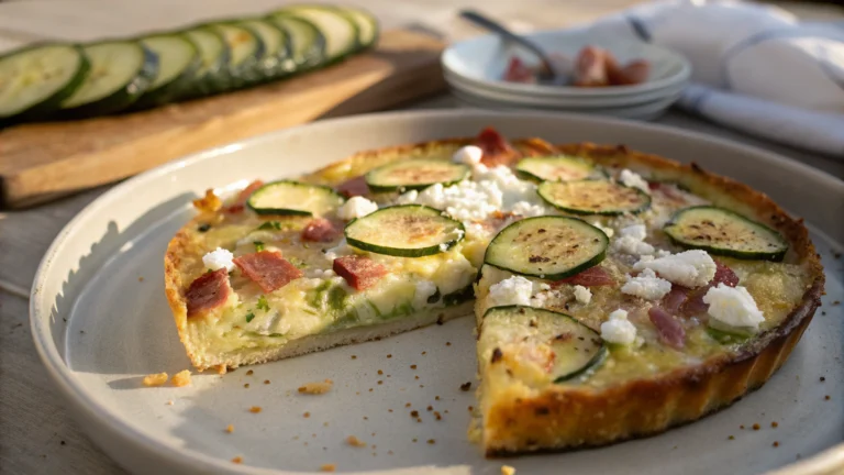 Clafoutis Rustique aux Courgettes, Lardons et Chèvre - recette française