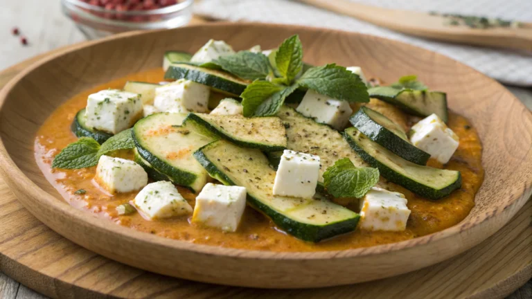 Courgettes, Feta & Sauce Curry-Menthe - recette française