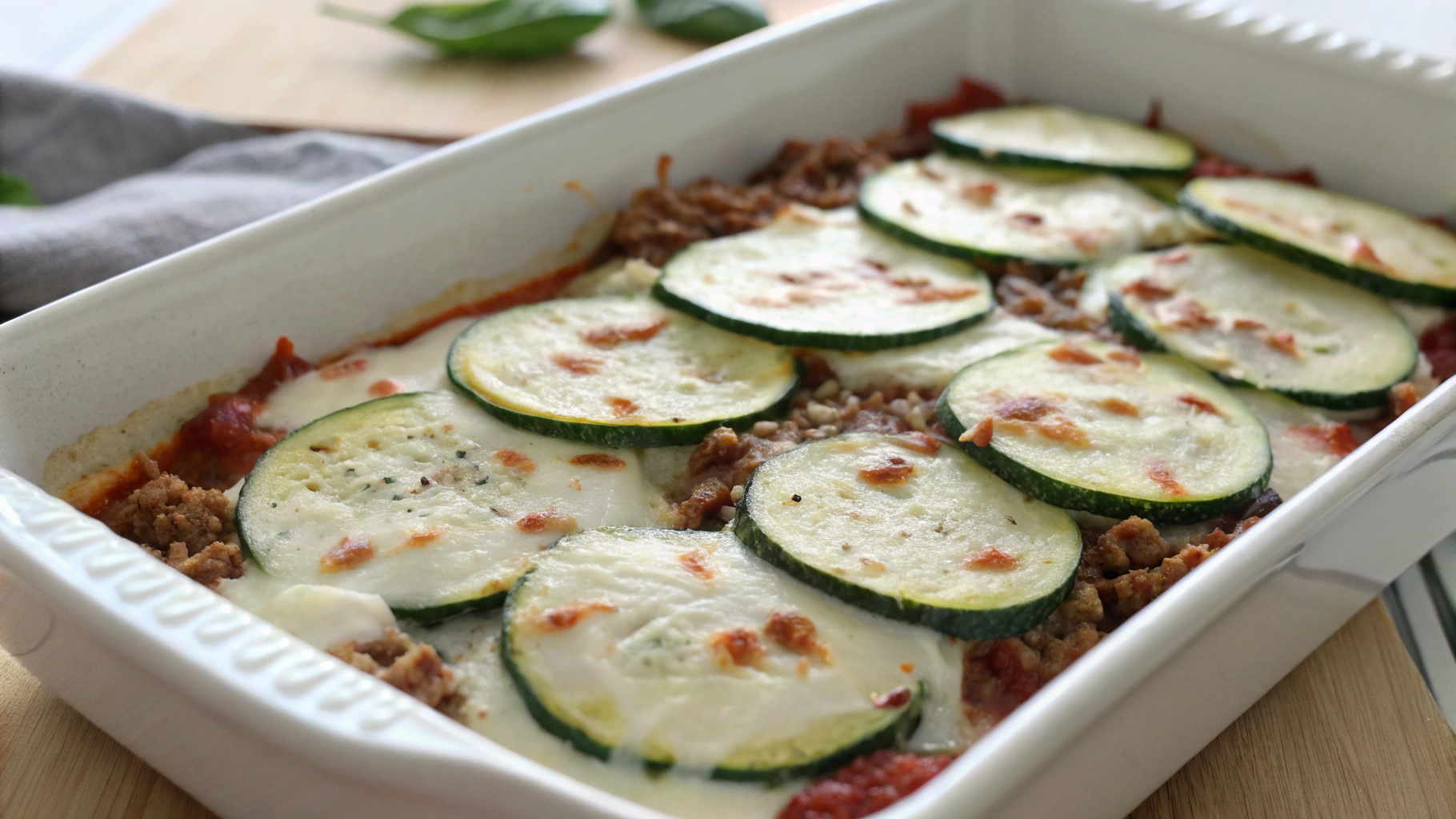 Gratin courgette, viande & mozzarella - recette française