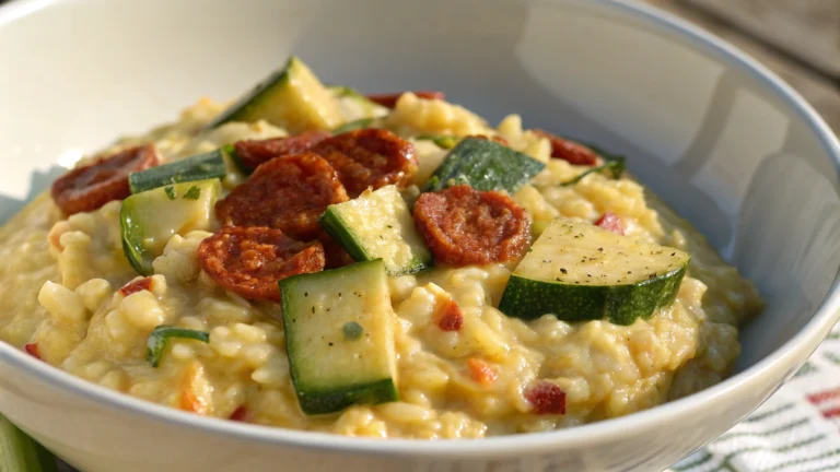 Risotto aux Courgettes et Chorizo - recette française