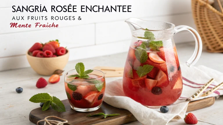 Sangria Rosée Enchantée aux Fruits Rouges & Menthe Fraîche - recette française