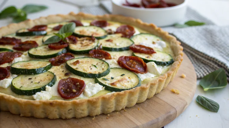 Tarte gourmande courgette, ricotta & chorizo - recette française