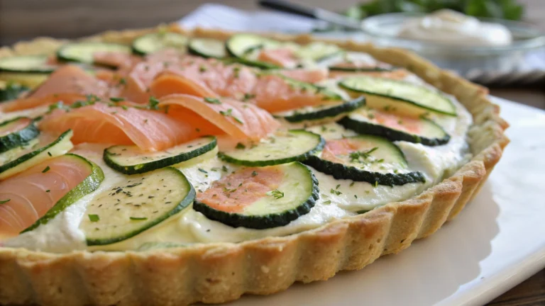 Tarte saumon, courgettes & mascarpone - recette française