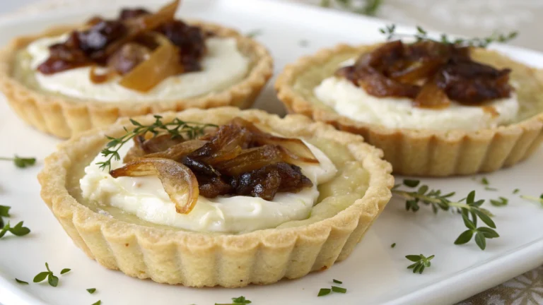 Tartelettes chèvre & oignons confits - recette française