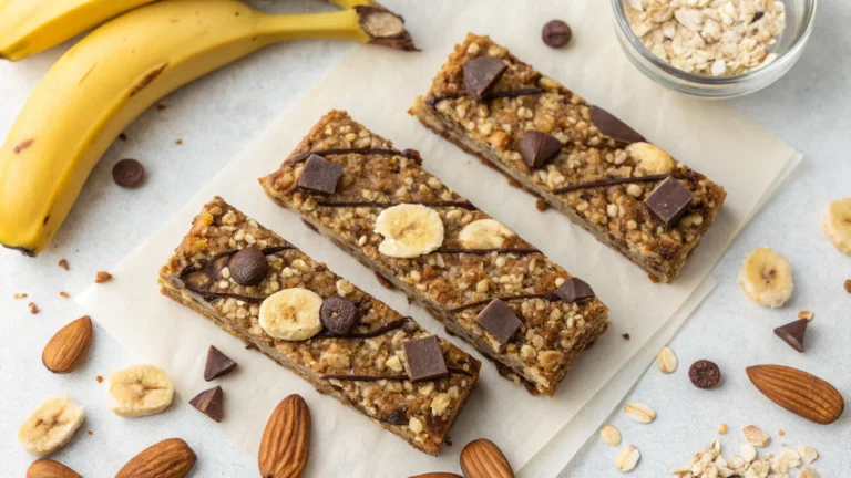 Barres de céréales à l’avoine, noisettes, banane et chocolat - recette française