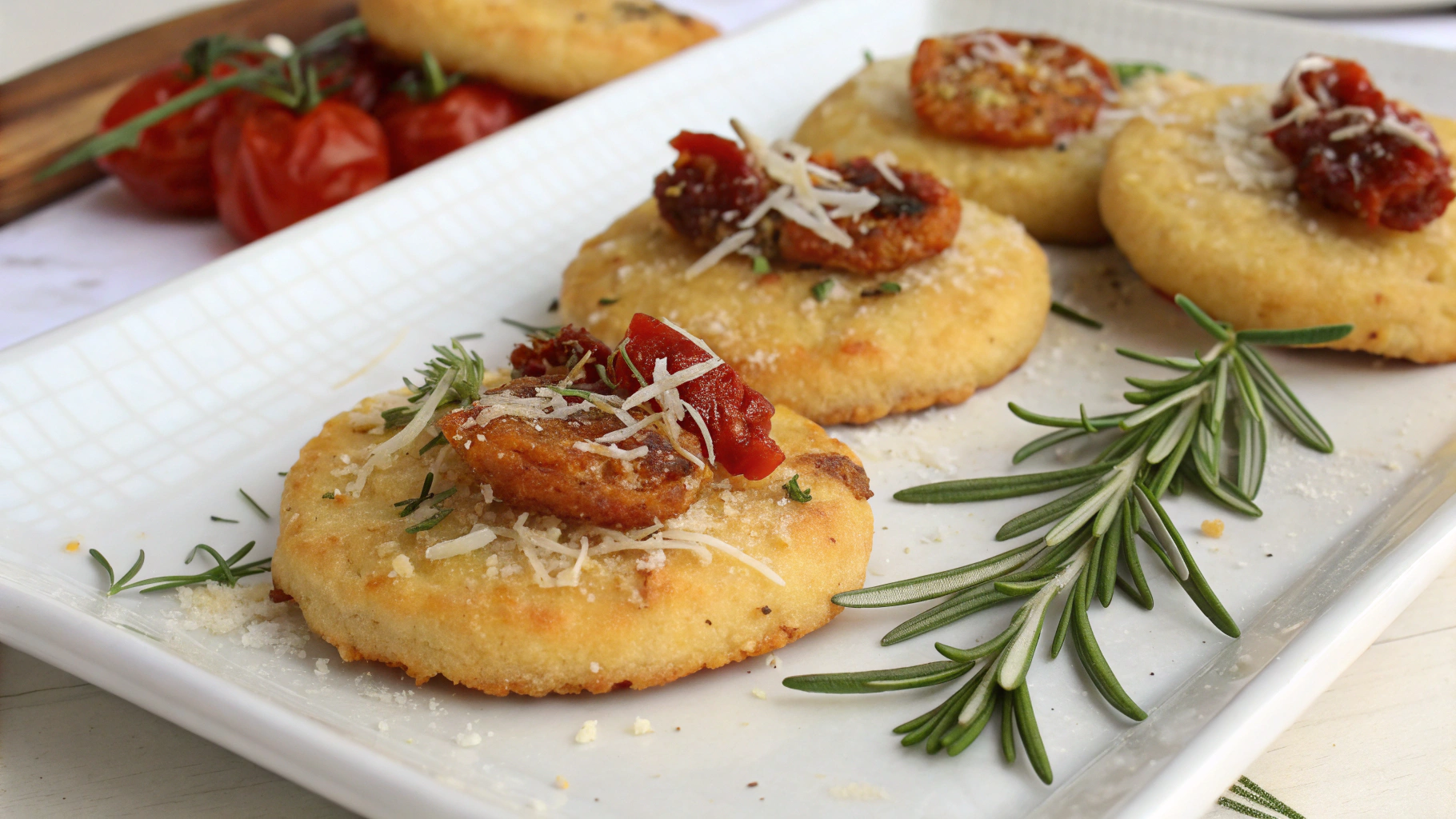 Biscuits au Parmesan avec Tomates Séchées et Romarin - recette française