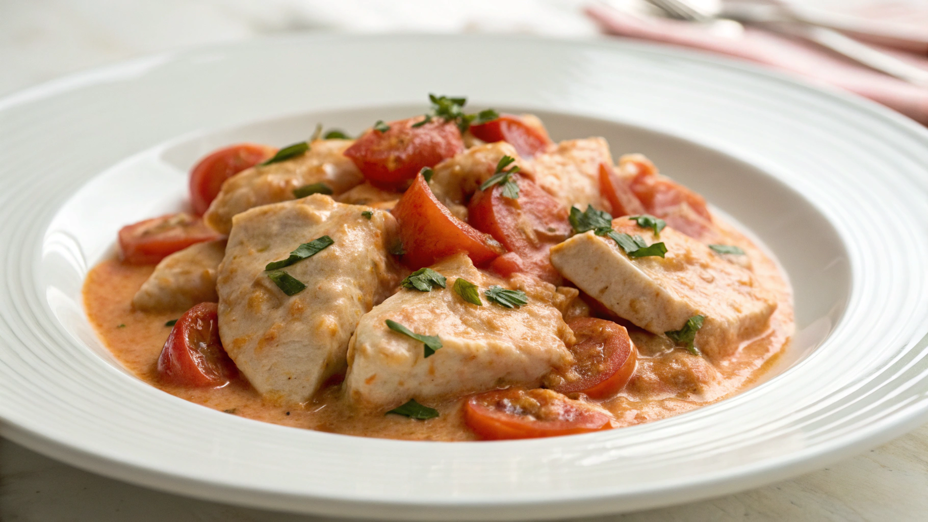 Blancs de Poulet à la Crème de Tomate - recette française