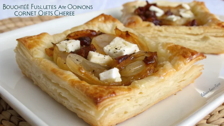 Bouchées feuilletées aux oignons confits et chèvre - recette française