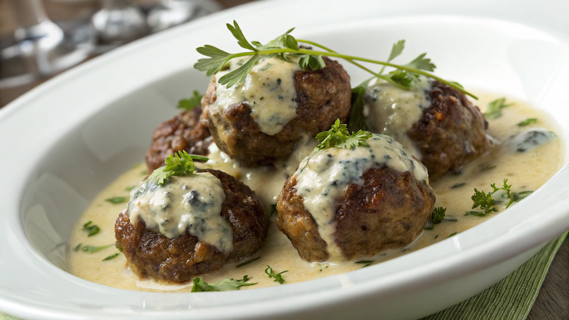 Boulettes de Viande Sauce Roquefort - recette française
