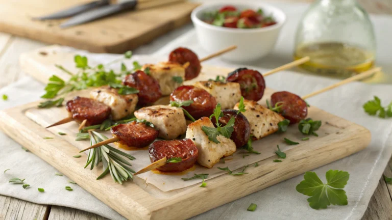 Brochettes de Poulet au Chorizo & Herbes - recette française