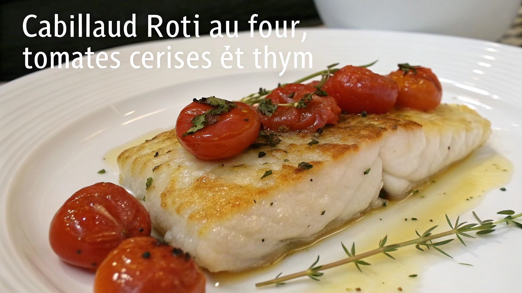 Cabillaud Rôti au Four, Tomates Cerises et Thym - recette française