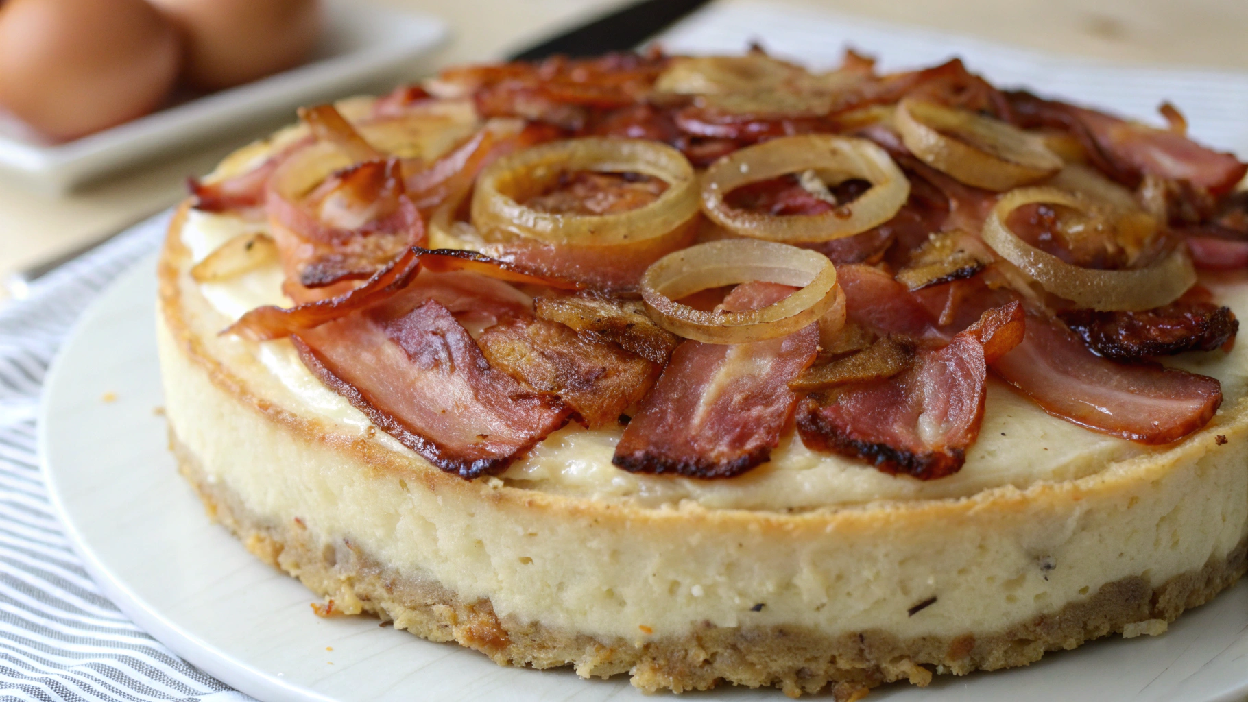 Cake aux lardons et oignons caramélisés - instructions de préparation