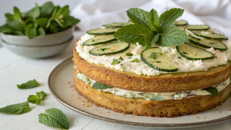 Cake courgettes, feta et menthe parfumée - recette française