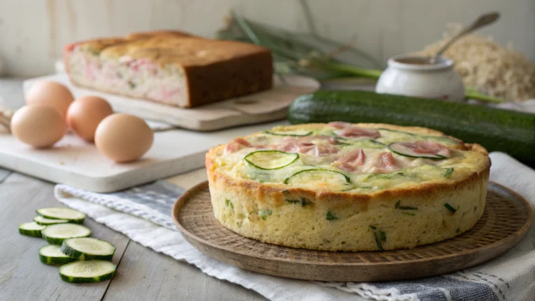 Cake moelleux au jambon, courgettes et mozzarella - recette française