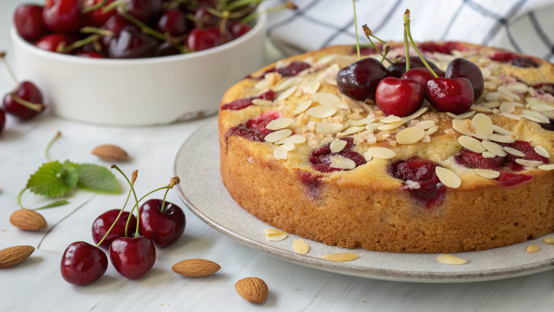 Cake Printanier aux Cerises & Amandes - recette française