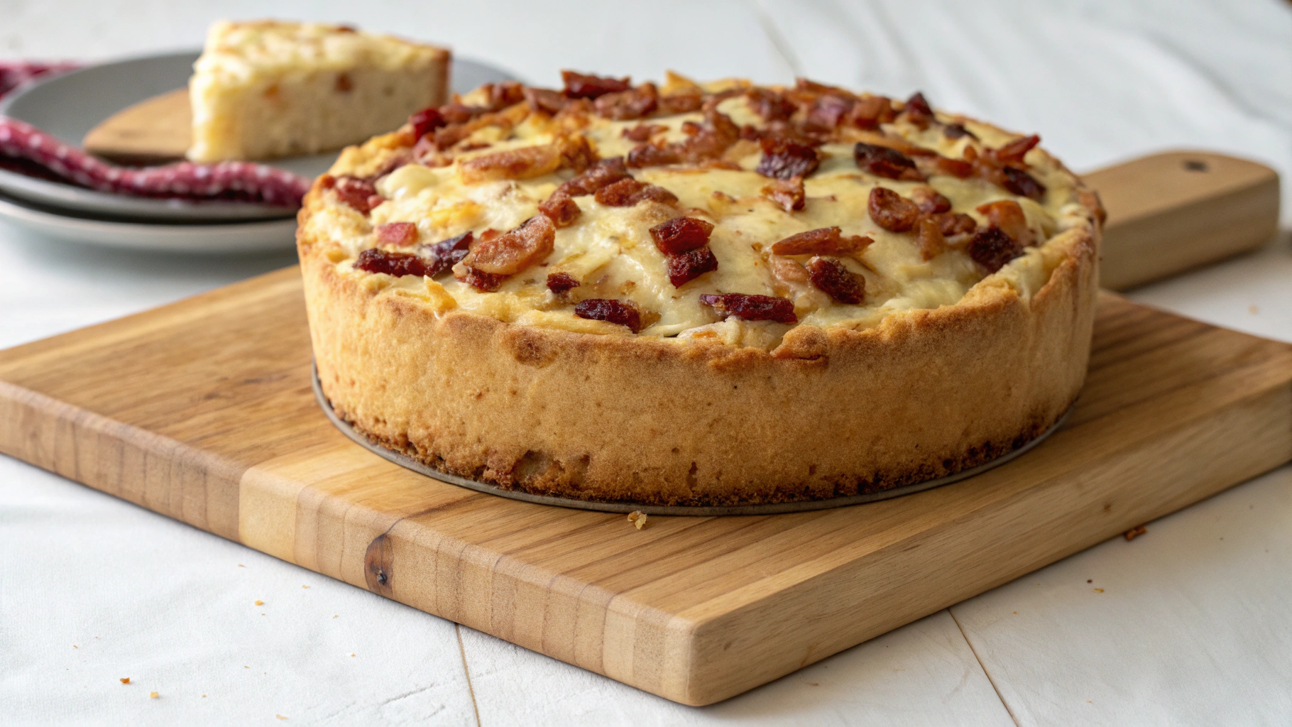 Cake rustique au Munster & lardons - recette française