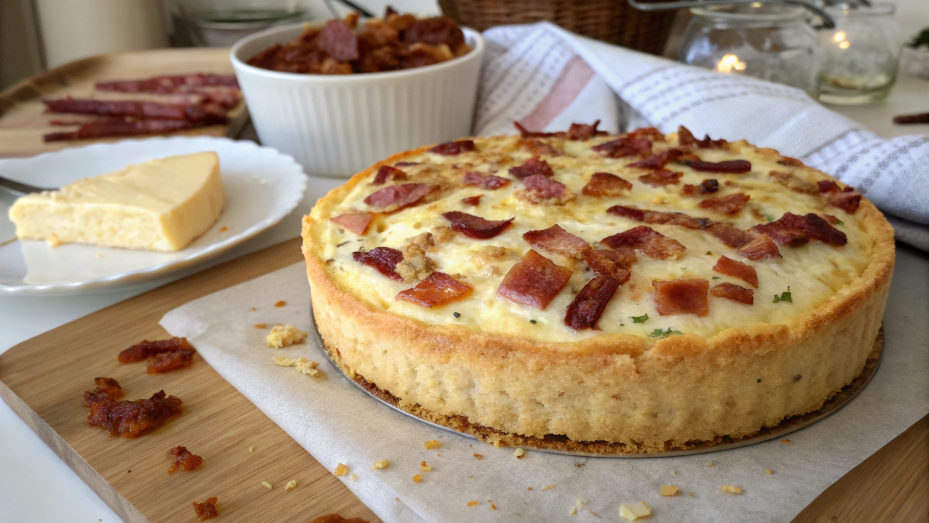 Cake salé aux lardons et emmental - instructions de préparation
