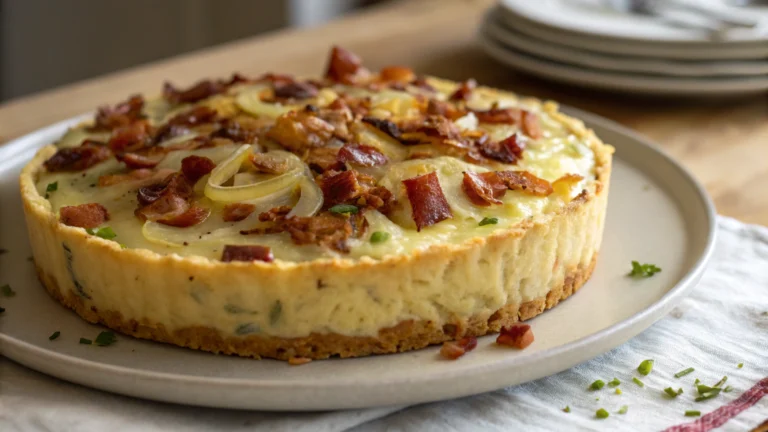Cake salé aux poireaux et lardons - recette française