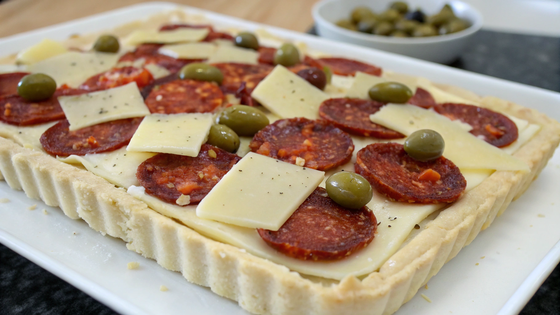 Cake Salé Chorizo, Olives et Gruyère - instructions de préparation
