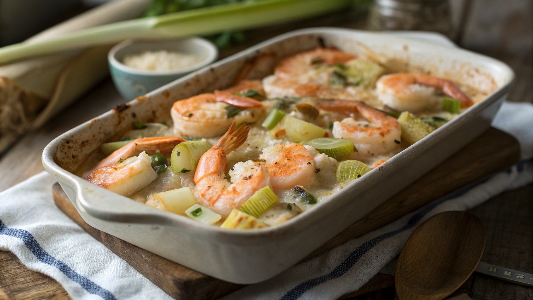 Cassolette de Poissons aux Crevettes et Poireaux - recette française