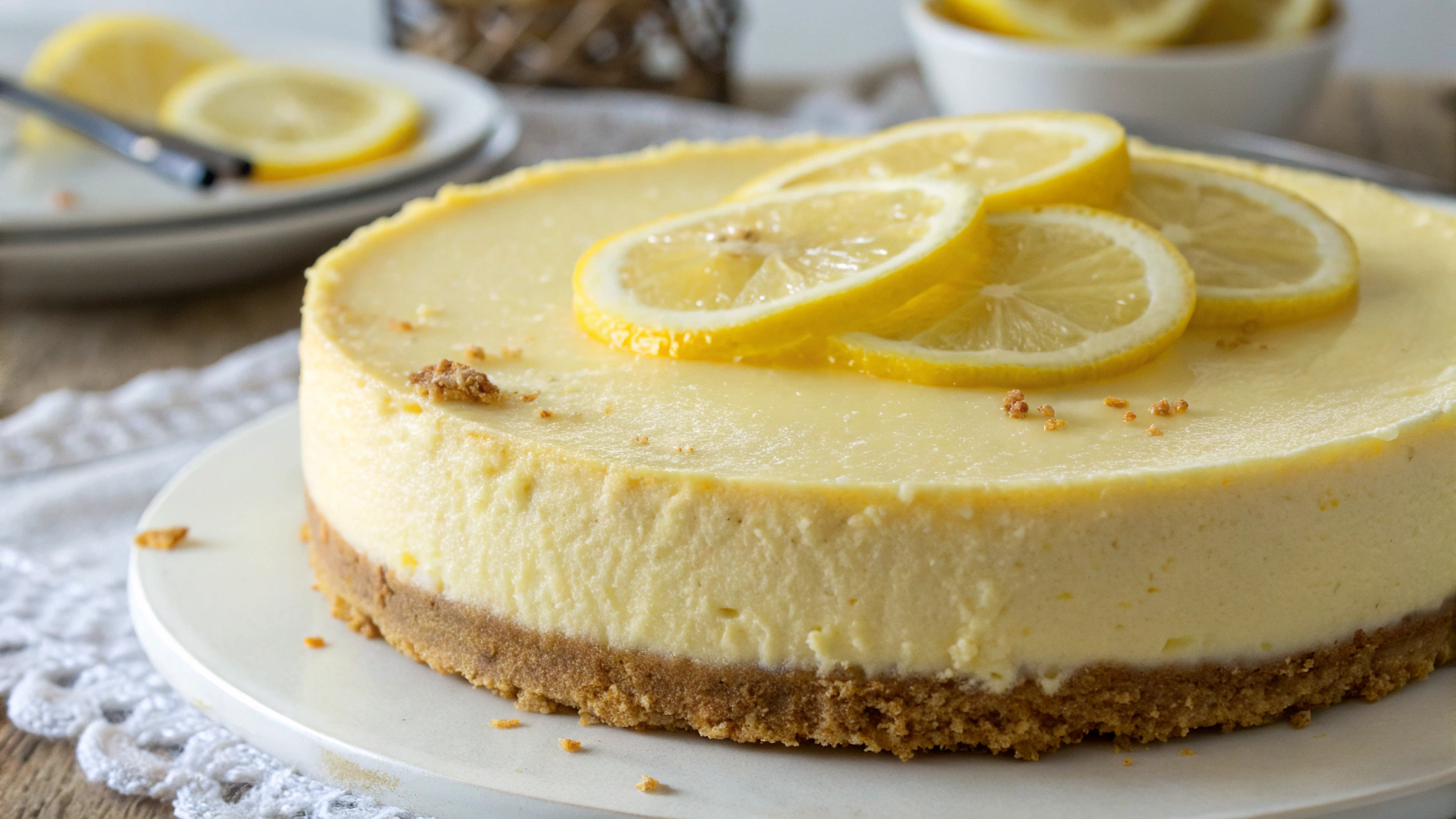 Cheesecake au citron avec croûte de biscuit - recette française