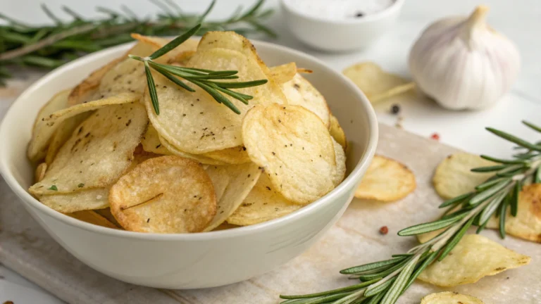 Chips de pommes de terre à l’ail et au romarin - recette française