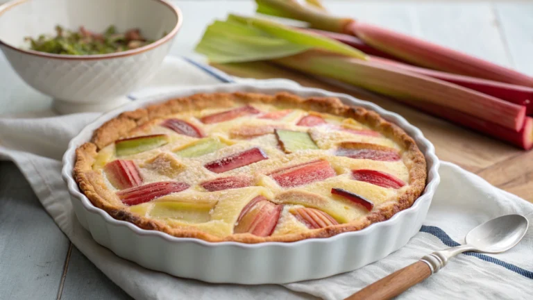Clafoutis à la rhubarbe - recette française