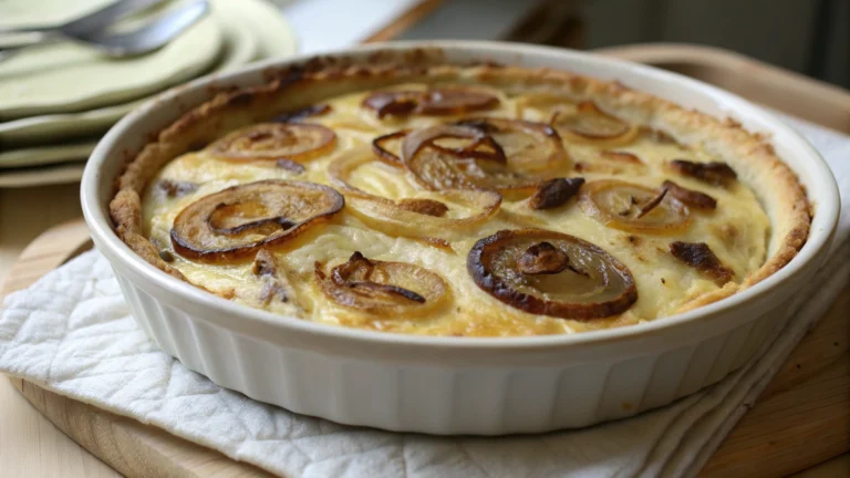 Clafoutis aux oignons doux et emmental - recette française