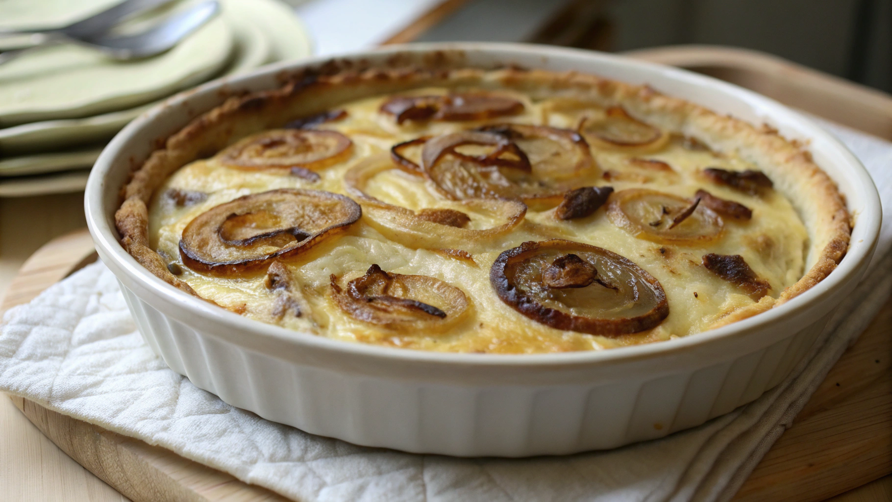 Clafoutis aux oignons doux et emmental - instructions de préparation