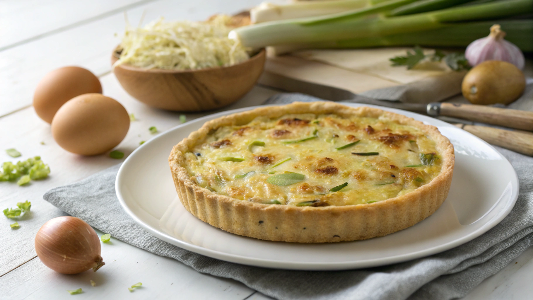 Clafoutis aux poireaux et au comté - instructions de préparation
