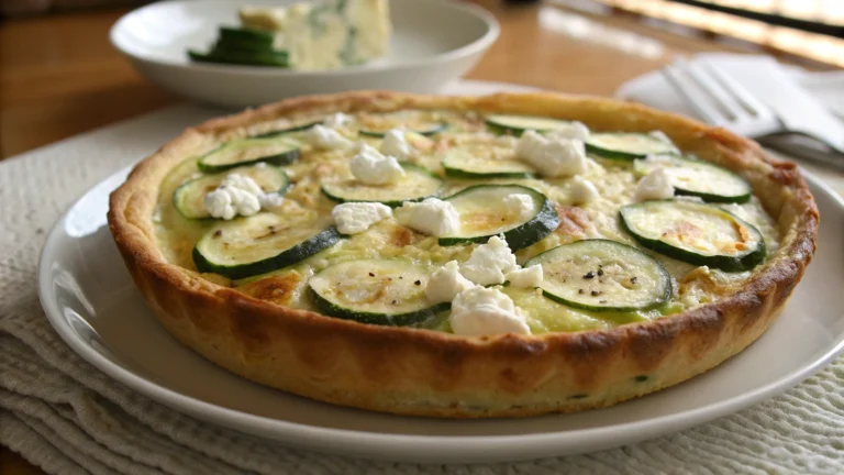 Clafoutis salé aux courgettes et chèvre frais - recette française