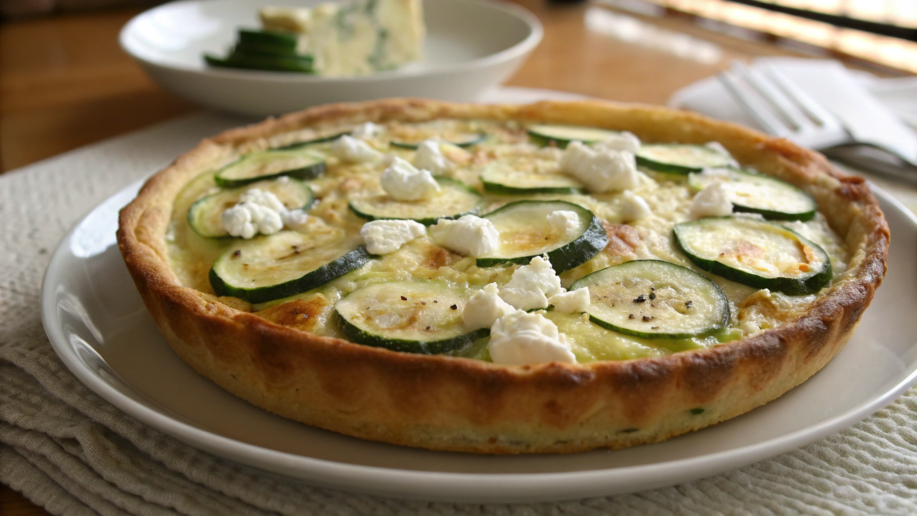 Clafoutis salé aux courgettes et chèvre frais - recette française