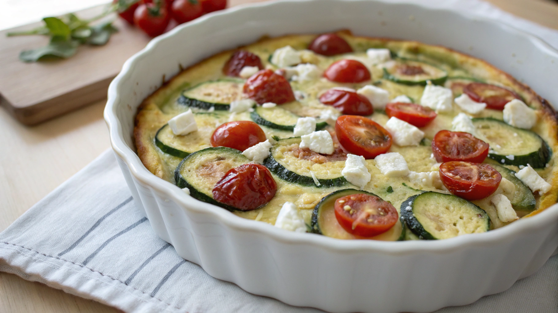 Clafoutis salé aux courgettes, tomates cerises et chèvre frais - recette française
