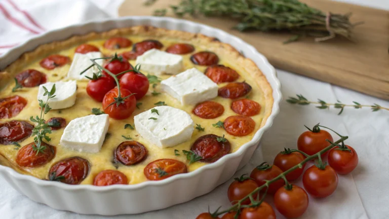 Clafoutis salé tomates cerise & camembert - recette française