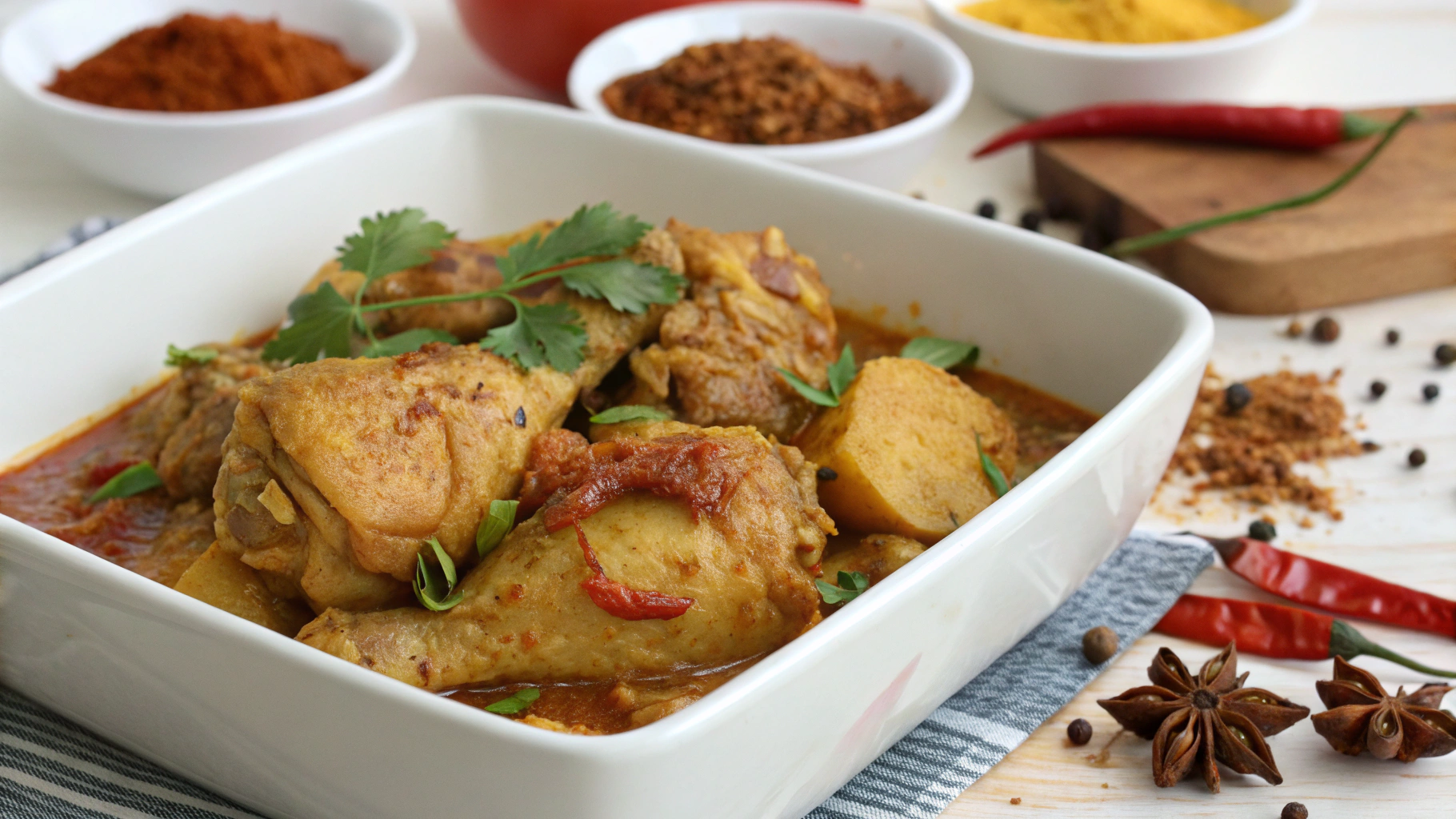 Colombo de poulet épicé - instructions de préparation