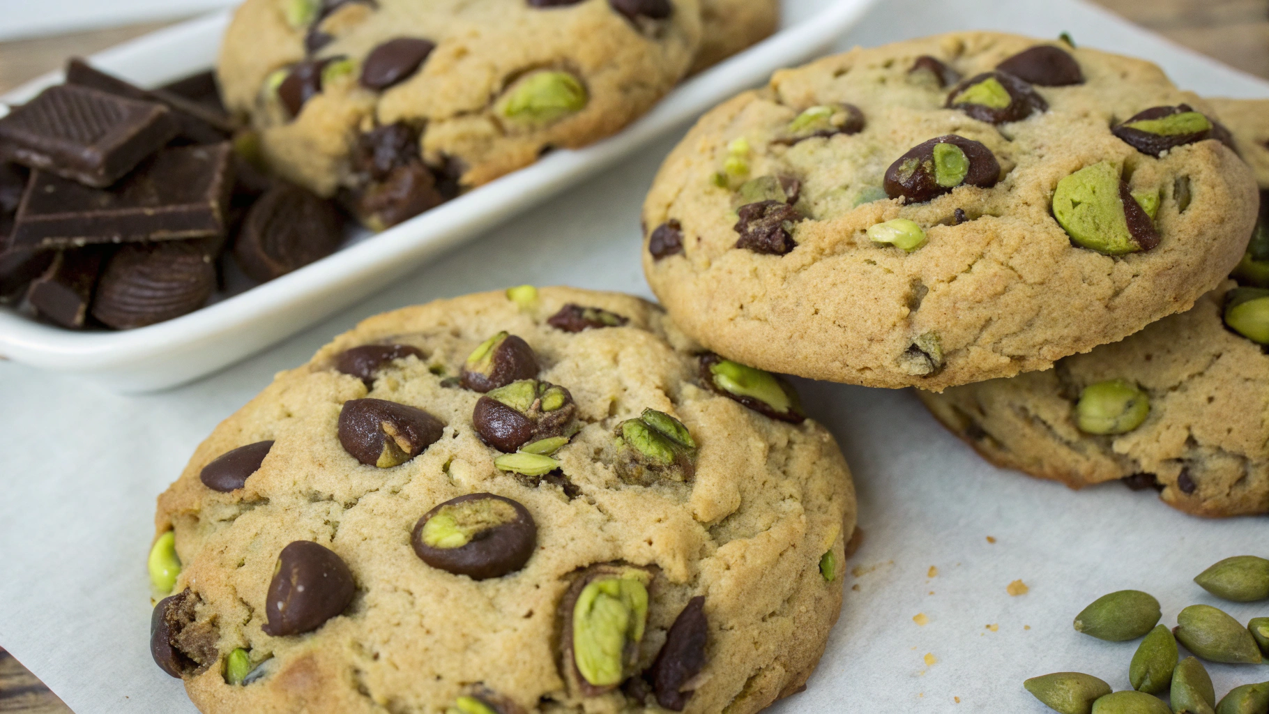 Cookies pistache et pépites de chocolat noir - instructions de préparation