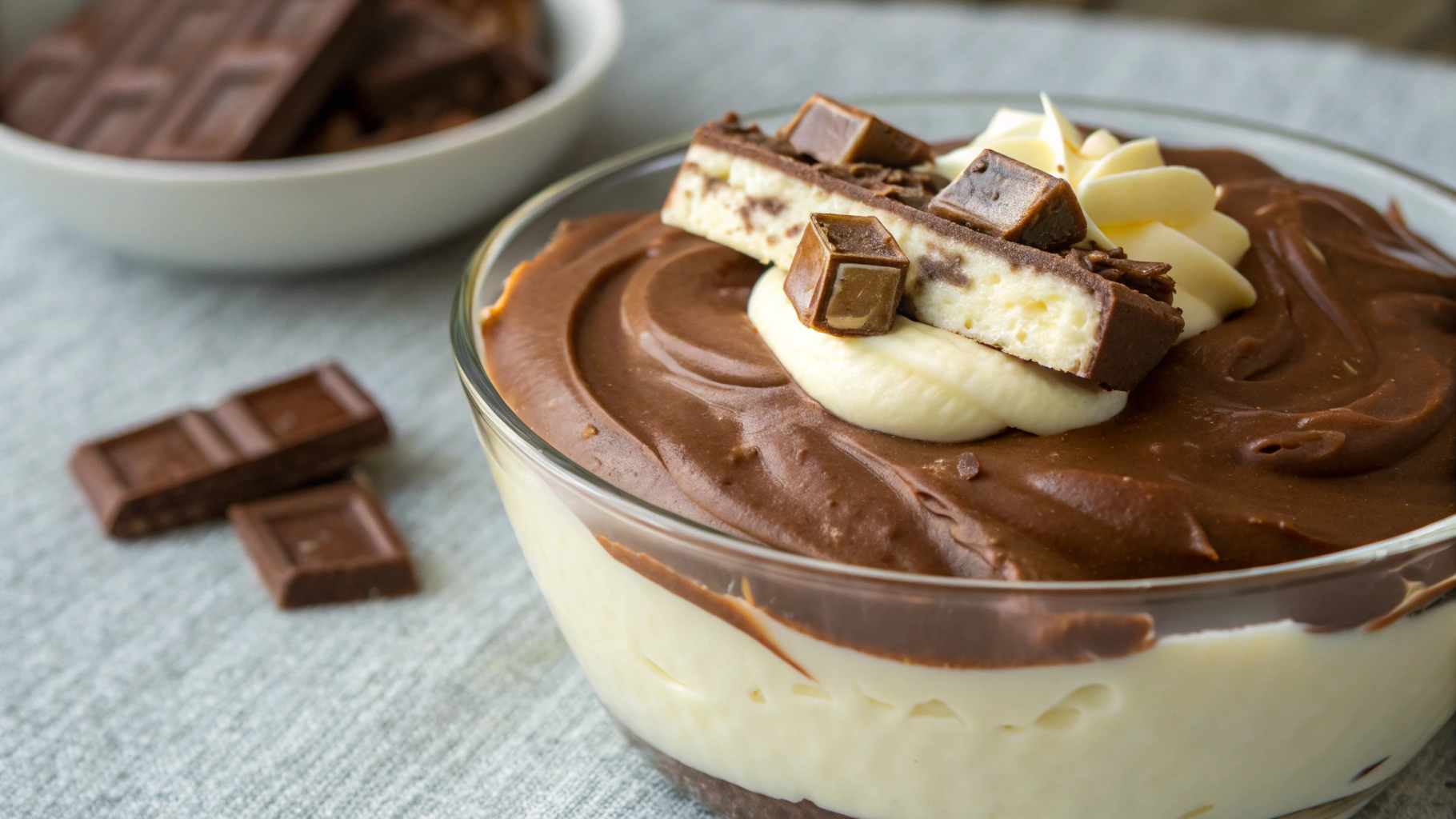 Crème Dessert Chocolat au Kinder Bueno White - recette française