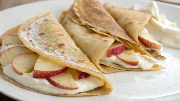 Crêpes au yaourt et aux pommes - recette française