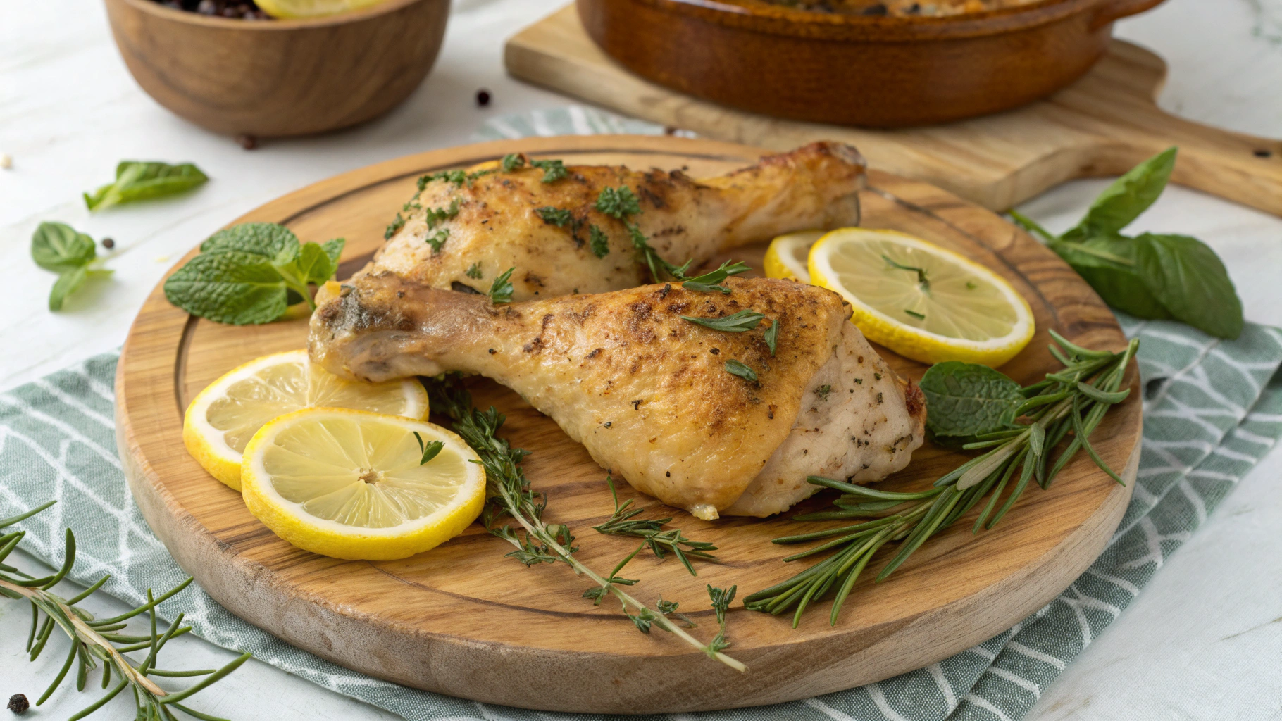 Cuisses de poulet citronnées aux herbes de Provence - recette française