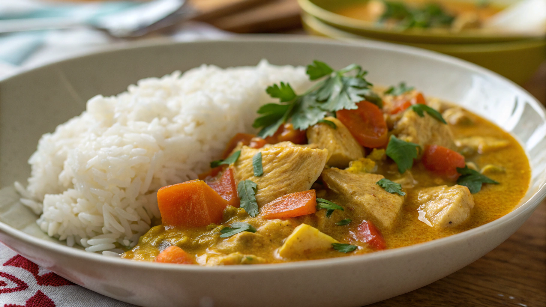 Curry de Dinde avec Riz - recette française