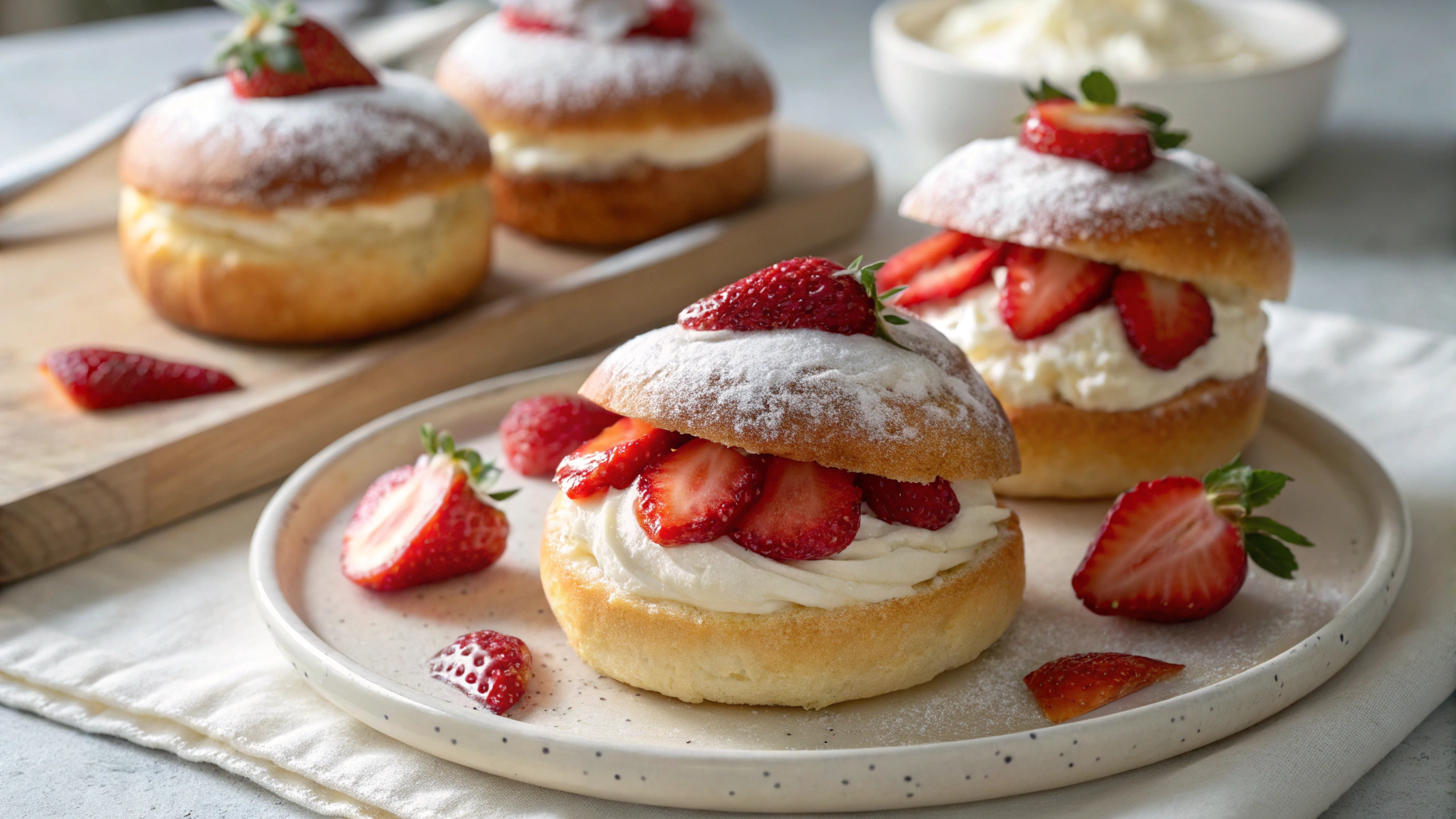 Délicieuses Brioches Maritozzi aux fraises faites maison - instructions de préparation