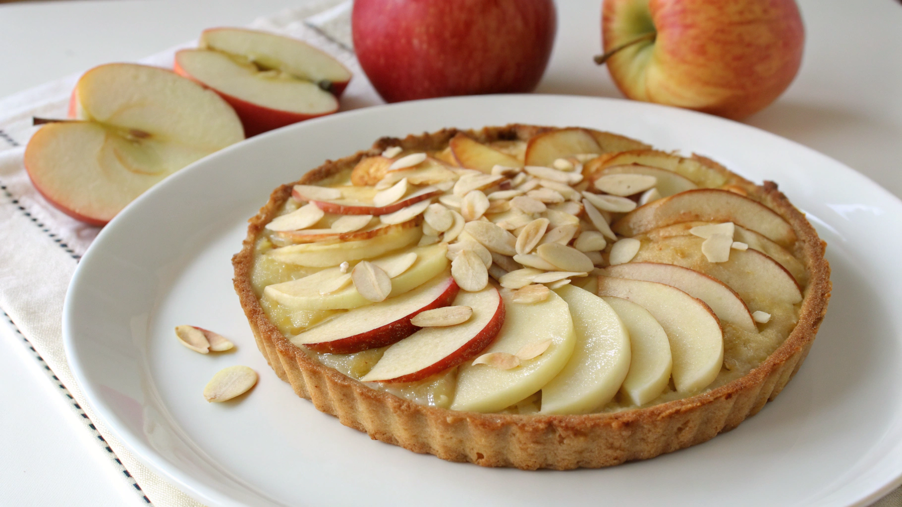 Douceur fondante aux pommes et éclats d’amande - recette française