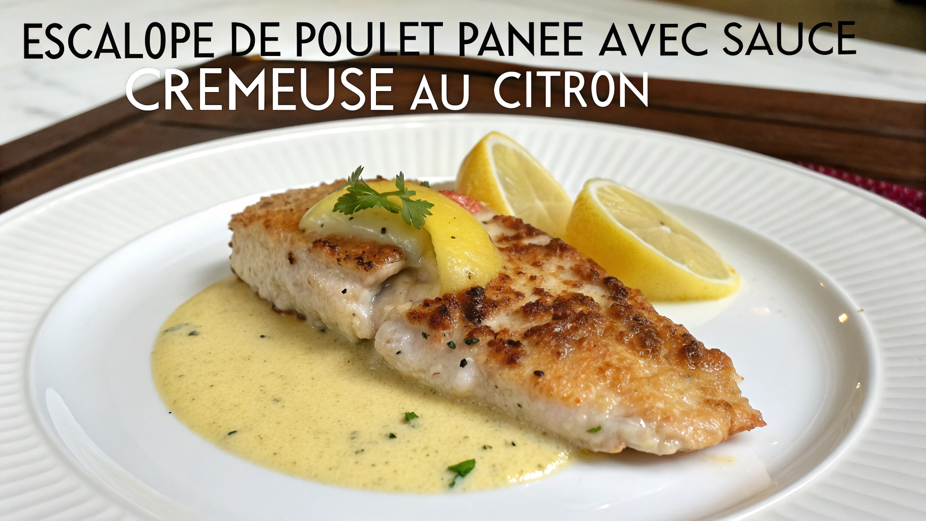Escalope de Poulet Panée avec Sauce Crémeuse au Citron - recette française