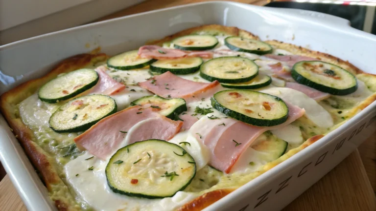 Flan léger courgette, jambon et mozzarella - recette française