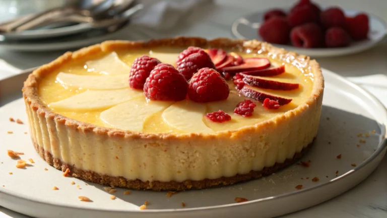 Flan Pâtissier à la Noix de Coco et aux Framboises - recette française