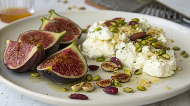Fromage de Chèvre au Miel, Figues et Pistaches - recette française
