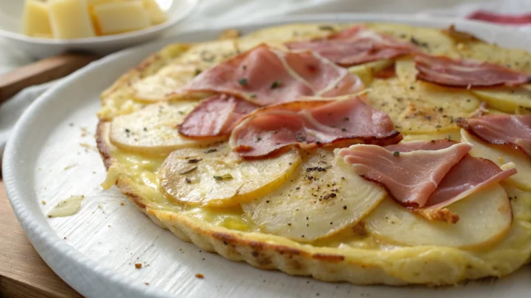 Galette de pommes de terre à la raclette et au jambon cru - recette française